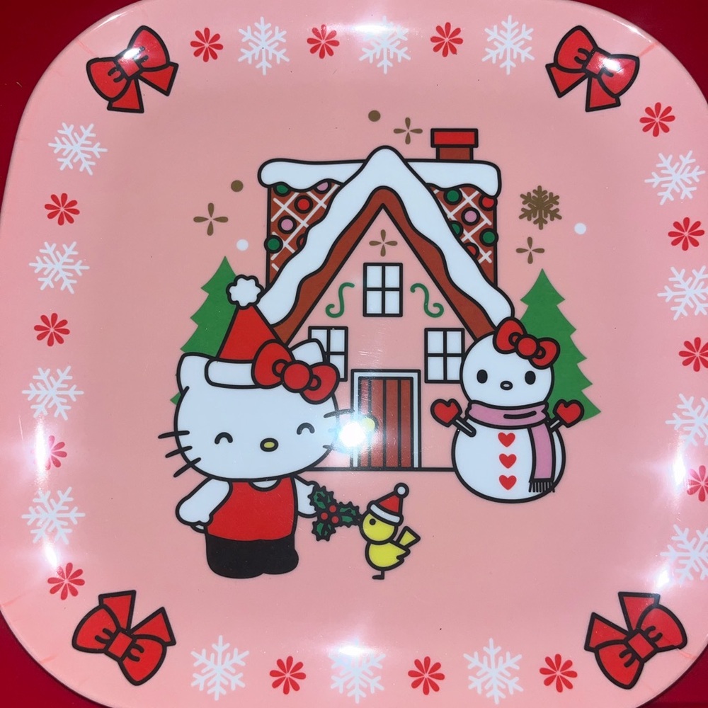 Hello Kitty Holiday Plate - Pink